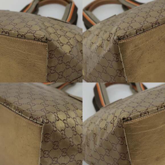 GUCCI GG Canvas GG Crystal Tote Bag Coated Canvas Gold - Picture 10 of 12